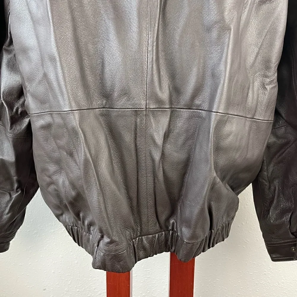 St. John’s Bay Brown Leather Jacket Size XL EUC